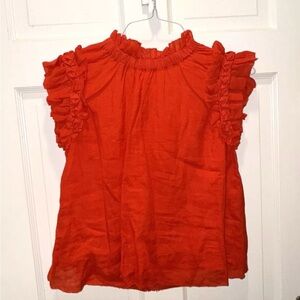 Sea New York Poppy Micah Vibrant Orange Blouse